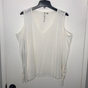 Lauren Conrad Cold Shoulder white top